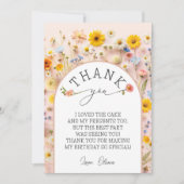 ワイルドフラワーバースデーパーティーサンキューカード 招待状 (正面)