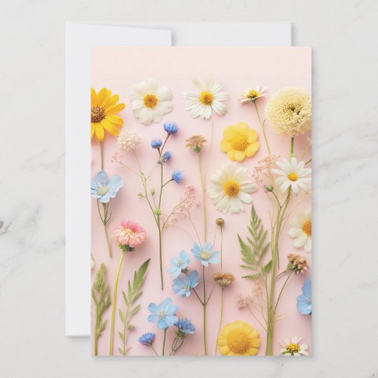 ワイルドフラワーバースデーパーティーサンキューカード 招待状 (裏面)