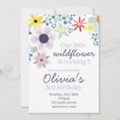 ワイルドフラワーバースデーパーティー招待状 招待状 (正面)