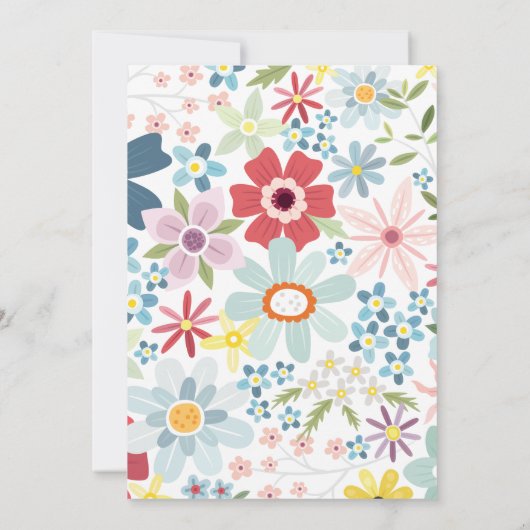 ワイルドフラワーバースデーパーティー招待状 招待状 (裏面)