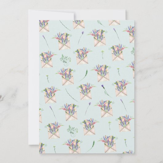 ワイルドフラワーバーチャルベビーまたはブライダルシャワーバイメール 招待状 (裏面)