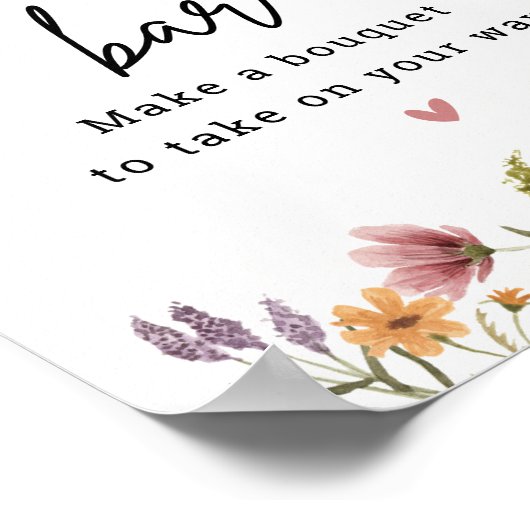 ワイルドフラワーバーフラワーステーション標識 ポスター (角)