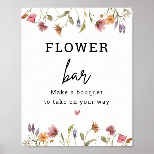 ワイルドフラワーバーフラワーステーション標識 ポスター (正面)