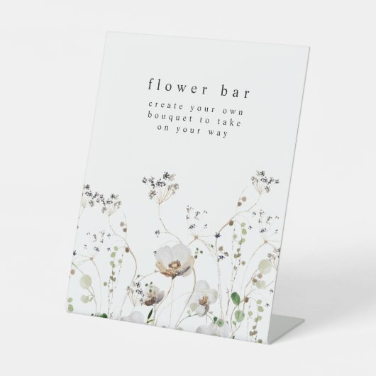 ワイルドフラワーバーフラワーステーション標識 台座サイン (正面)