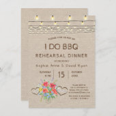 ワイルドフラワーバーラップI DO BBQリハーサルディナー 招待状 (正面/裏面)