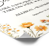 ワイルドフラワーバー標識ブライダルシャワー花 ポスター (角)