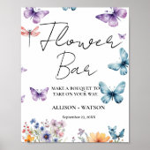 ワイルドフラワーバー標識ブライダルシャワー花 ポスター (正面)