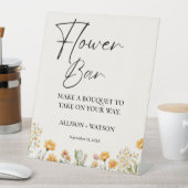 ワイルドフラワーバー標識ブライダルシャワー花 台座サイン (インサイチュ)