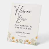 ワイルドフラワーバー標識ブライダルシャワー花 台座サイン (正面)