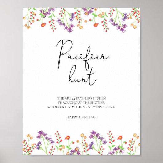 ワイルドフラワーパシファイア狩りベビーシャワーゲーム ポスター (正面)