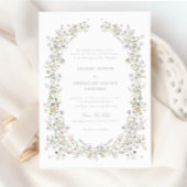 ワイルドフラワーパステルエレガントフラワーズ結婚ーズ 招待状