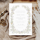 ワイルドフラワーパステルエレガントフラワーズ結婚ーズ 招待状