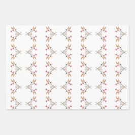 ワイルドフラワーパターンギフト ラッピングペーパーシート