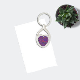 ワイルドフラワーパターン名purple Metal Keychain キーホルダー