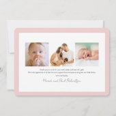 ワイルドフラワーパターン女の子写真誕生のお知らせ 招待状 (裏面)