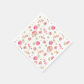 ワイルドフラワーパターン赤ちゃんシャワー スタンダードカクテルナプキン (角)