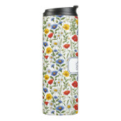 ワイルドフラワーパターン（の模様が）あるカラフルフローラ名前をカスタムする タンブラー (回転左)