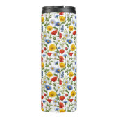 ワイルドフラワーパターン（の模様が）あるカラフルフローラ名前をカスタムする タンブラー (裏面)