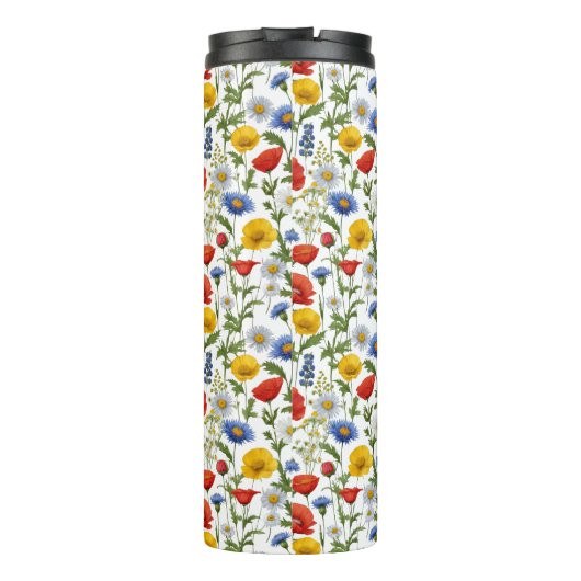 ワイルドフラワーパターン（の模様が）あるカラフルフローラ名前をカスタムする タンブラー (裏面)