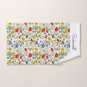 ワイルドフラワーパターン(の模様が)あるカラフルフローラ名前をカスタムする バスタオルセット (ハンドタオル)