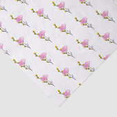 ワイルドフラワーパターン ピンクとイエロー シンプルな花柄 薄葉紙 (詳細)