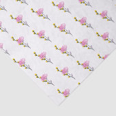 ワイルドフラワーパターン ピンクとイエロー シンプルフラワーリー 薄葉紙 (詳細)