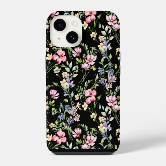 ワイルドフラワーパターン iPhoneケース (裏面)