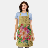 ワイルドフラワーパラダイス庭園愛好家プレゼント エプロン (着用した状態)