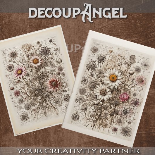 ワイルドフラワーパワーミックス – decompage - 薄葉紙