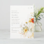 ワイルドフラワーパンプキンウォーターカラーブライダルシャワー 招待状 (スタンド正面)