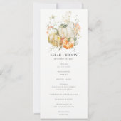 ワイルドフラワーパンプキンウォーターカラー結婚式 プログラム (正面)