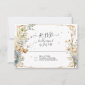 ワイルドフラワーパンプキン秋紅葉ウェディングRSVP 出欠カード (正面)