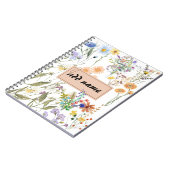 ワイルドフラワーパーソナライズされたのジャーナルカスタマイズノートブー ノートブック (左側)