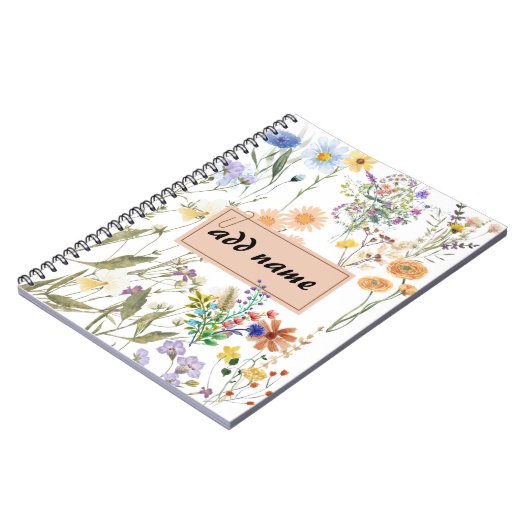 ワイルドフラワーパーソナライズされたのジャーナルカスタマイズノートブー ノートブック (左側)