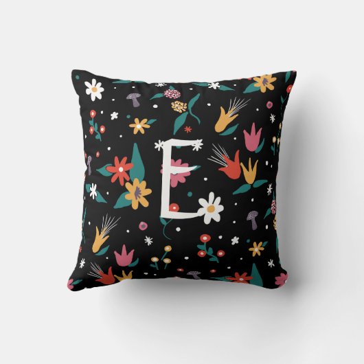 ワイルドフラワーパーソナライズされたアクセント枕 クッション (裏面)