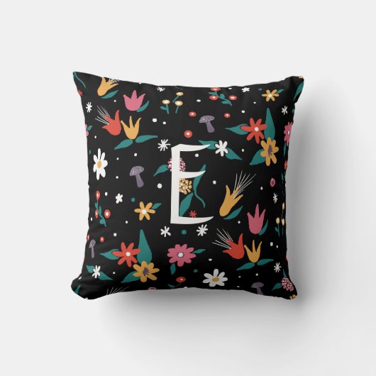 ワイルドフラワーパーソナライズされたアクセント枕 クッション (正面)