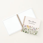 ワイルドフラワーパーソナライズされたガーデンベビー記憶ブック ノートブック (内部)