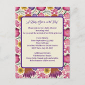 ワイルドフラワーパーソナライズされたガーデン赤ちゃんシャワー インビテーションポストカード (正面)