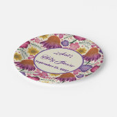 ワイルドフラワーパーソナライズされたガーデン赤ちゃんシャワー ペーパープレート (アングル)