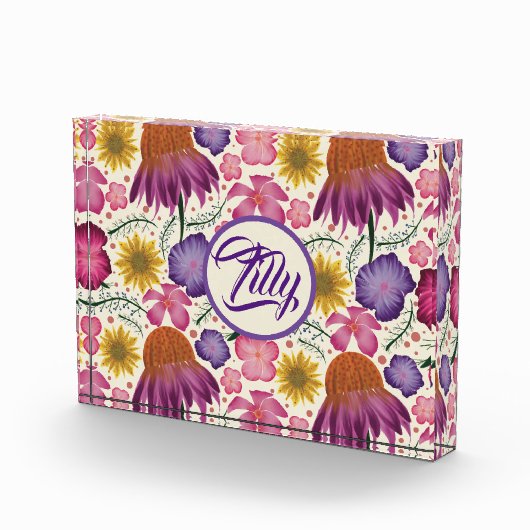 ワイルドフラワーパーソナライズされたガーデン フォトブロック (右)