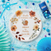 ワイルドフラワーパーソナライズされたガール1歳の誕生日 ペーパープレート (パーティー)