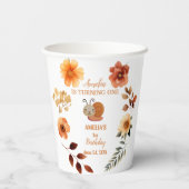 ワイルドフラワーパーソナライズされたガール1歳の誕生日 紙コップ (裏面)