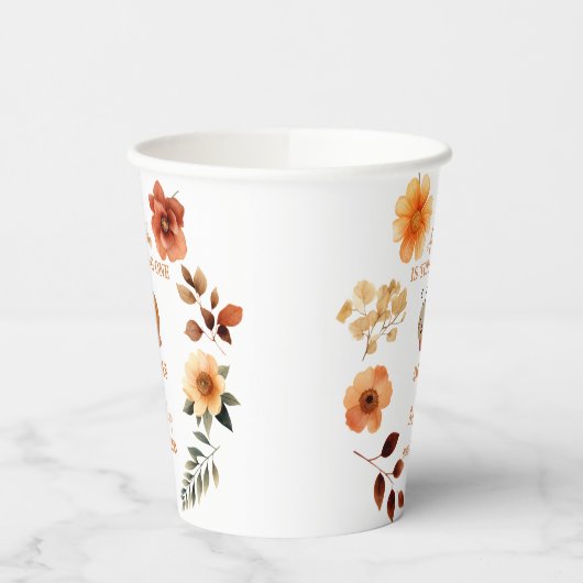 ワイルドフラワーパーソナライズされたガール1歳の誕生日 紙コップ (左)