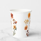 ワイルドフラワーパーソナライズされたガール1歳の誕生日 紙コップ (右)