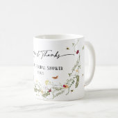 ワイルドフラワーパーソナライズされたズパーティーのブライダルシャワー コーヒーマグカップ (正面右)