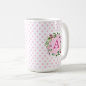 ワイルドフラワーパーソナライズされたズ&ラズベリー コーヒーマグカップ (正面右)