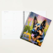 ワイルドフラワーパーソナライズされたドイツの羊飼い2024 プランナー手帳 (ディスプレー)