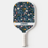 ワイルドフラワーパーソナライズされたピックボールパドル ピックルボールラケット (正面)