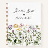 ワイルドフラワーパーソナライズされたフローラガーデンレシピブック ノートブック (正面)