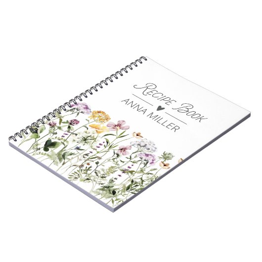 ワイルドフラワーパーソナライズされたフローラガーデンレシピ ノートブック (左側)